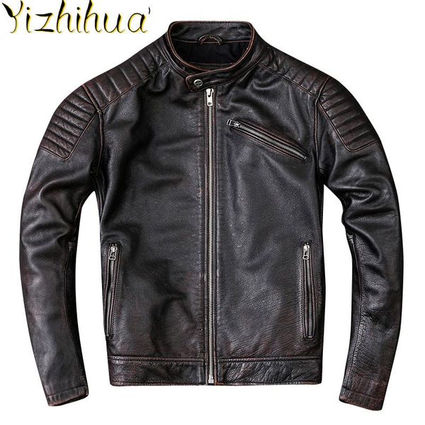 men's leather & faux azazel autumn winter men clothes 2021 genuine jacket vintage real cow jackets chaqueta cuero hombre zl399, Black
men's leather & faux azazel autumn winter men clothes 2021 genuine jacket vintage real cow jackets chaqueta cuero hombre zl399, Black