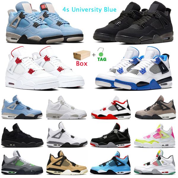 4s basketball shoes 4 university blue white oreo fire red taupe haze alternate 89 black cat mens trainers sport sneakers with box
4s basketball shoes 4 university blue white oreo fire red taupe haze alternate 89 black cat mens trainers sport sneakers with box