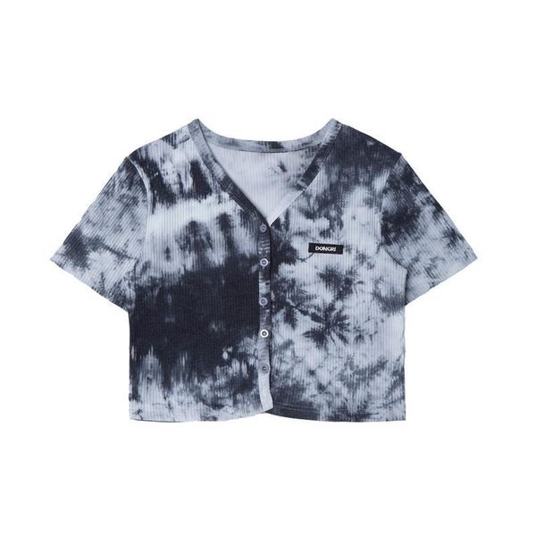 women's t-shirt t-shirts women short sleeve v-neck single breasted tie dye vintage korean streetwear casual hip hop, White
women's t-shirt t-shirts women short sleeve v-neck single breasted tie dye vintage korean streetwear casual hip hop, White