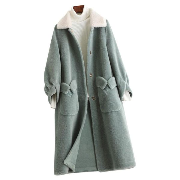 women's fur & faux genuine wool blend coat winter women outerwear overcoat lf2133, Black
women's fur & faux genuine wool blend coat winter women outerwear overcoat lf2133, Black