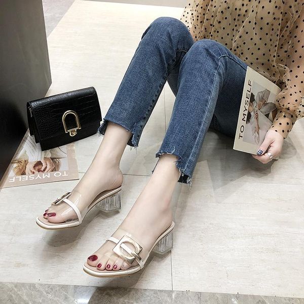 slippers transparent high heel pvc women open toe slides fashion clear square sandals summer shoes 2021, Black
slippers transparent high heel pvc women open toe slides fashion clear square sandals summer shoes 2021, Black