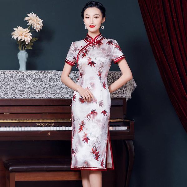 lady red print leaves silk cheongsam skirt slim elegant bride wedding part straight gown chinese dresses daily banquet qipao ethnic clothing
lady red print leaves silk cheongsam skirt slim elegant bride wedding part straight gown chinese dresses daily banquet qipao ethnic clothing