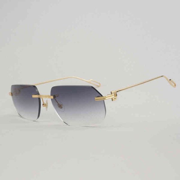 2022 factory wholesale vintage new lens shape rimless sunglasses men women outdoor gafas clear glasses meal frame culos shades with case, White;black
2022 factory wholesale vintage new lens shape rimless sunglasses men women outdoor gafas clear glasses meal frame culos shades with case, White;black