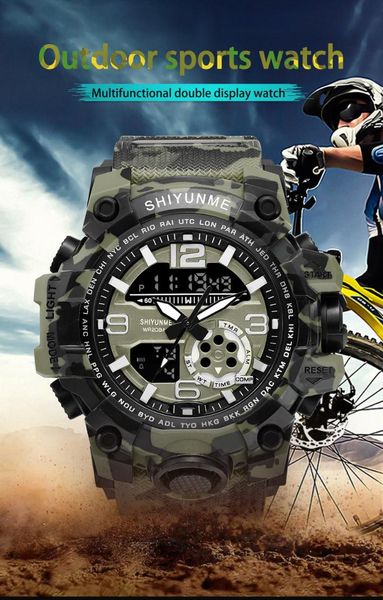 wristwatches shiyunme men military watch 50 meters waterproof compass led digital quartz dual display sports male relogio masculino, Slivery;brown
wristwatches shiyunme men military watch 50 meters waterproof compass led digital quartz dual display sports male relogio masculino, Slivery;brown