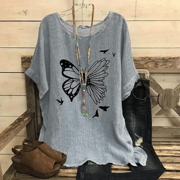 women's blouses & shirts large size summer casual round neck short sleeve printed loose shirt women clothing femme blusas#, White
women's blouses & shirts large size summer casual round neck short sleeve printed loose shirt women clothing femme blusas#, White