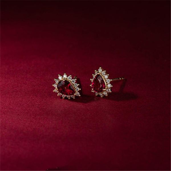 stud 925 sterling silver 14k gold plating inlaid ruby earrings women korean temperament wedding jewelry accessories girlfriend gifts, Golden;silver
stud 925 sterling silver 14k gold plating inlaid ruby earrings women korean temperament wedding jewelry accessories girlfriend gifts, Golden;silver