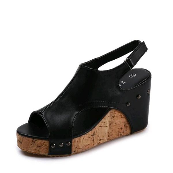sandals 2021 summer high heels female open toe fish head slope with shoes women, Black
sandals 2021 summer high heels female open toe fish head slope with shoes women, Black