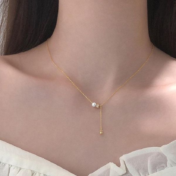 pendant necklaces pearl small waist necklace women contracted minority tassel design sense fashion temperament clavicle chain, Silver
pendant necklaces pearl small waist necklace women contracted minority tassel design sense fashion temperament clavicle chain, Silver