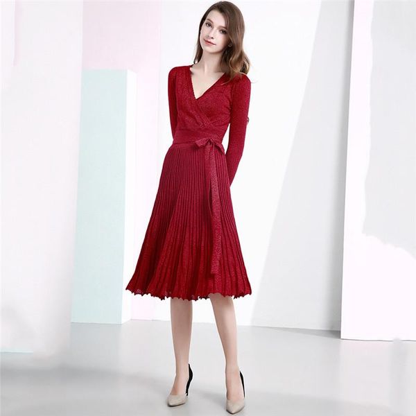 casual dresses knitted dress women black pink green winter 2021 autumn fashion v neck slim bow sweater vestido feminina lr275, Black;gray
casual dresses knitted dress women black pink green winter 2021 autumn fashion v neck slim bow sweater vestido feminina lr275, Black;gray
