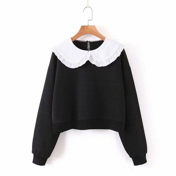 women's hoodies & sweatshirts xl40-2463 european and american fashion splicing top, Black
women's hoodies & sweatshirts xl40-2463 european and american fashion splicing top, Black