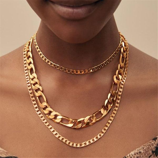 pendant necklaces 2021 multilevel gold flat smooth punk thick chain necklace for women boho female fashion vintage collar jewelry gift whole, Silver
pendant necklaces 2021 multilevel gold flat smooth punk thick chain necklace for women boho female fashion vintage collar jewelry gift whole, Silver