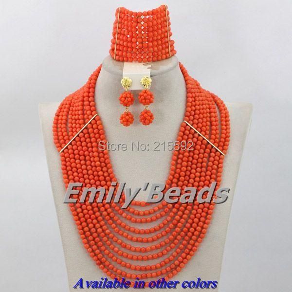 wedding jewelry sets red/pink nigerian african beads bridal necklace set 10 layers coral cj158, Slivery;golden
wedding jewelry sets red/pink nigerian african beads bridal necklace set 10 layers coral cj158, Slivery;golden
