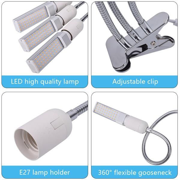 grow lighting 60w 5v dimmable three-head flat clip corn plant light full spectrum warm white 3000k 132led silver (actual power 20w)
grow lighting 60w 5v dimmable three-head flat clip corn plant light full spectrum warm white 3000k 132led silver (actual power 20w)