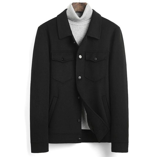 men's wool & blends double-sided coat men jacket spring autumn woolen handmade korean short mens overcoat coats and jackets 4990 kj3592, Black
men's wool & blends double-sided coat men jacket spring autumn woolen handmade korean short mens overcoat coats and jackets 4990 kj3592, Black