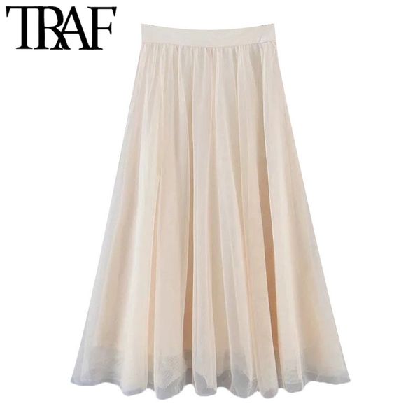 traf women chic fashion with lining mesh midi skirt vintage high waist side zipper female skirts mujer 210415, Black
traf women chic fashion with lining mesh midi skirt vintage high waist side zipper female skirts mujer 210415, Black