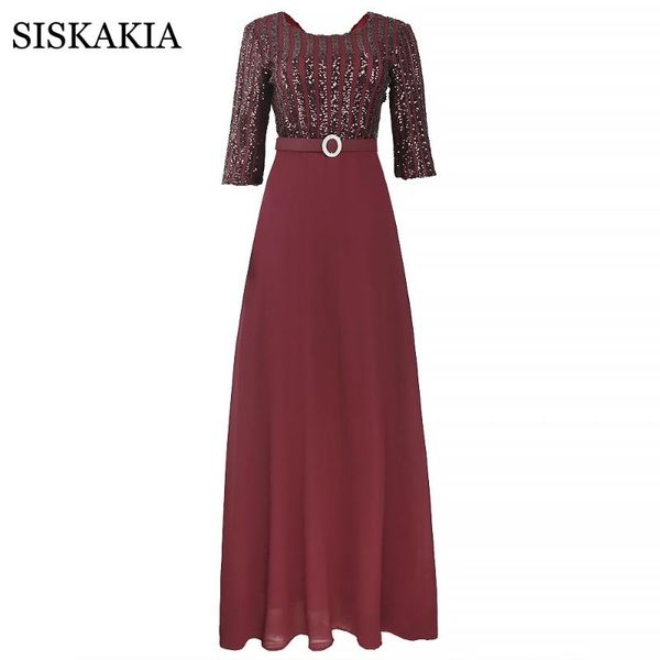 ethnic clothing siskakia african women's 2021 solid sequin embroidery half sleeve high waist stitching chiffon maxi dress with belt, Red
ethnic clothing siskakia african women's 2021 solid sequin embroidery half sleeve high waist stitching chiffon maxi dress with belt, Red