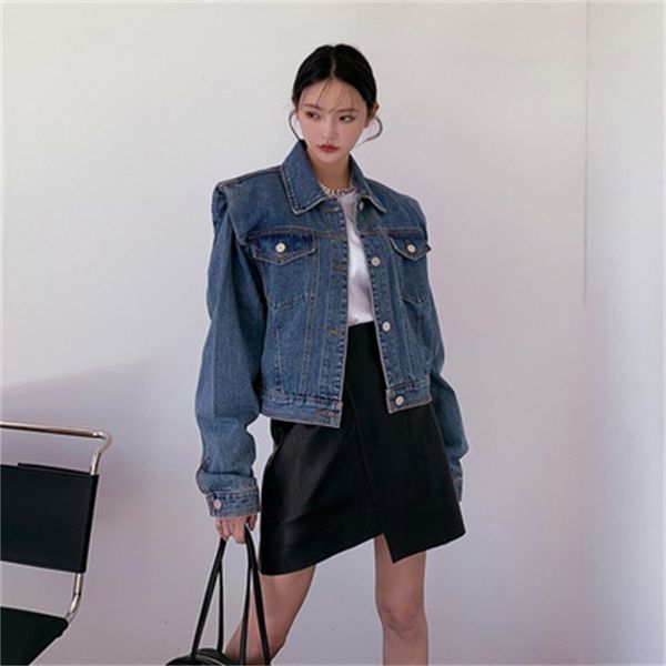 women's jackets hip-hip jen jcket with pdded shoulder, bggy femle long sleeve on her lpel, freshly blue denim hmsp, Black;brown
women's jackets hip-hip jen jcket with pdded shoulder, bggy femle long sleeve on her lpel, freshly blue denim hmsp, Black;brown