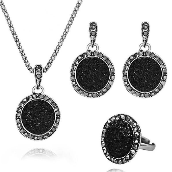 earrings & necklace european and american luxury fashion 3 pcs / suit exquisite charm women black crystal jewelry party accessories, Silver
earrings & necklace european and american luxury fashion 3 pcs / suit exquisite charm women black crystal jewelry party accessories, Silver