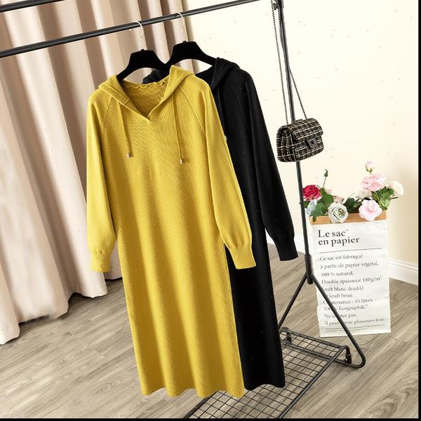 hooded long women dresses knit straight dress autumn winter pullover sweater thick warm midi christmas party holiday, Black;gray
hooded long women dresses knit straight dress autumn winter pullover sweater thick warm midi christmas party holiday, Black;gray