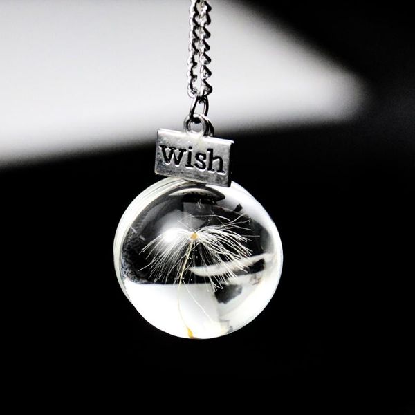 dandelion dried flower glass ball pendant necklace women handmade real crystal sweater chain necklaces gift, Silver
dandelion dried flower glass ball pendant necklace women handmade real crystal sweater chain necklaces gift, Silver