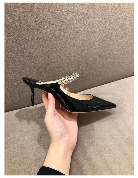 european rhinestones patent leather ladies slides med heels women sandalias mujer summer mules shoes slingback pumps sandals, Black
european rhinestones patent leather ladies slides med heels women sandalias mujer summer mules shoes slingback pumps sandals, Black