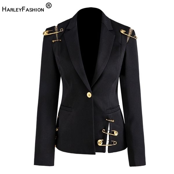 harleyfashion high street stylish women blazer single button mesh patchwork pin slim quality black blazers 211122, White;black
harleyfashion high street stylish women blazer single button mesh patchwork pin slim quality black blazers 211122, White;black