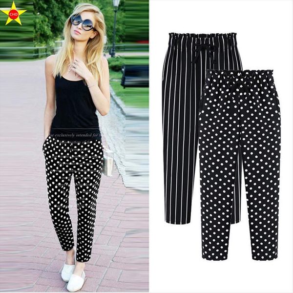 l 5xl plus size casual womens pants trousers summer ankle length harem fashion dot print chiffon autumn striped extra large, Black;white
l 5xl plus size casual womens pants trousers summer ankle length harem fashion dot print chiffon autumn striped extra large, Black;white