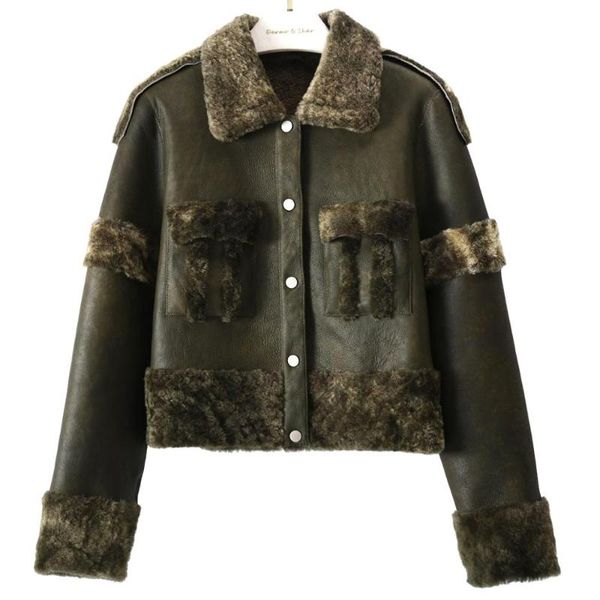 women's fur & faux 2021 women winter jacket real coat natural motorcycle lamb wool genuine leather short outerwear streetwear, Black
women's fur & faux 2021 women winter jacket real coat natural motorcycle lamb wool genuine leather short outerwear streetwear, Black
