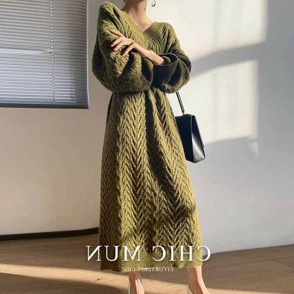 casual dresses dress women autumn winter knitted elegant solid office loose fashion korean long sleeve v-neck mujer de moda vestidos, Black;gray
casual dresses dress women autumn winter knitted elegant solid office loose fashion korean long sleeve v-neck mujer de moda vestidos, Black;gray
