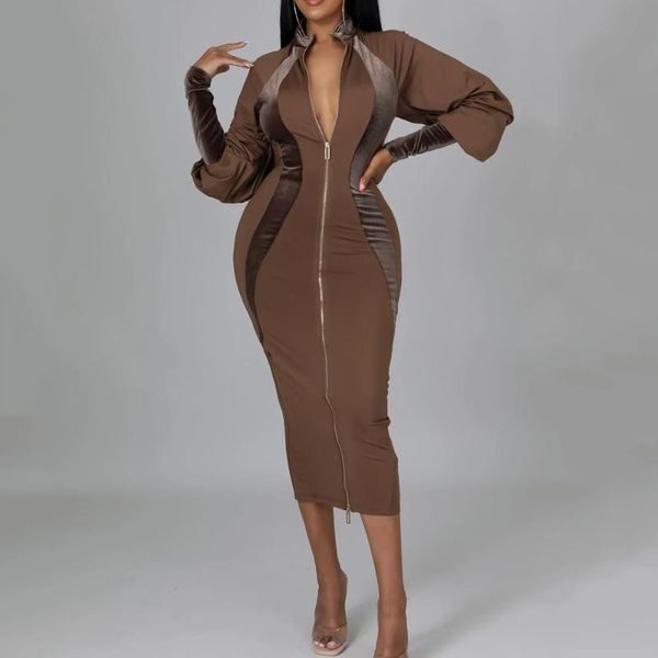casual dresses zip up autumn winter dress women bodycon young lady streetwear clothing one piece velvet patchwork tight midi female, Black;gray
casual dresses zip up autumn winter dress women bodycon young lady streetwear clothing one piece velvet patchwork tight midi female, Black;gray