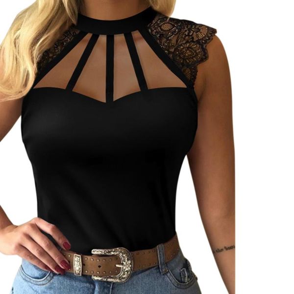 women's tanks & camis black women blouse round neckline vest vintage lace sleeve elegant hollow-out slim fit female tank d30, White
women's tanks & camis black women blouse round neckline vest vintage lace sleeve elegant hollow-out slim fit female tank d30, White