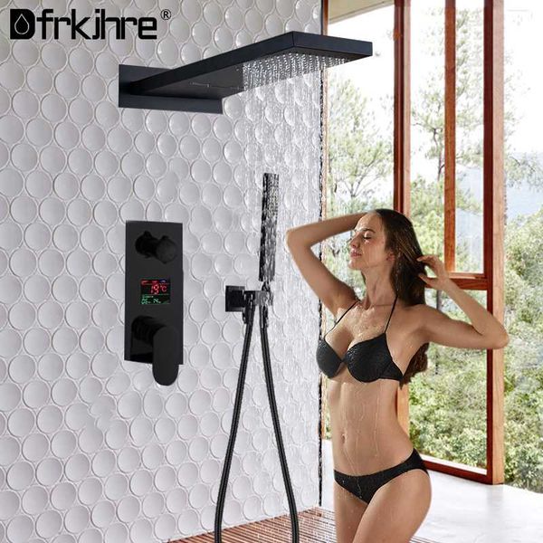 digital display shower set waterfall and cold mixer concealed installation 3-way temp tap bathroom sets
digital display shower set waterfall and cold mixer concealed installation 3-way temp tap bathroom sets