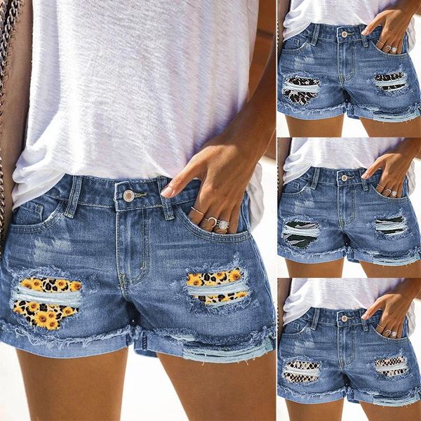 women's shorts summer vintage faded distressed ripped jean woman leopard print camouflage curling female casual hole short denim xxl, White;black
women's shorts summer vintage faded distressed ripped jean woman leopard print camouflage curling female casual hole short denim xxl, White;black