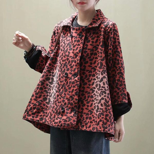 women's jackets spring 2021 large size cape type lapel leopard print loose denim jacket short section harajuku streetwear k168, Black;brown
women's jackets spring 2021 large size cape type lapel leopard print loose denim jacket short section harajuku streetwear k168, Black;brown