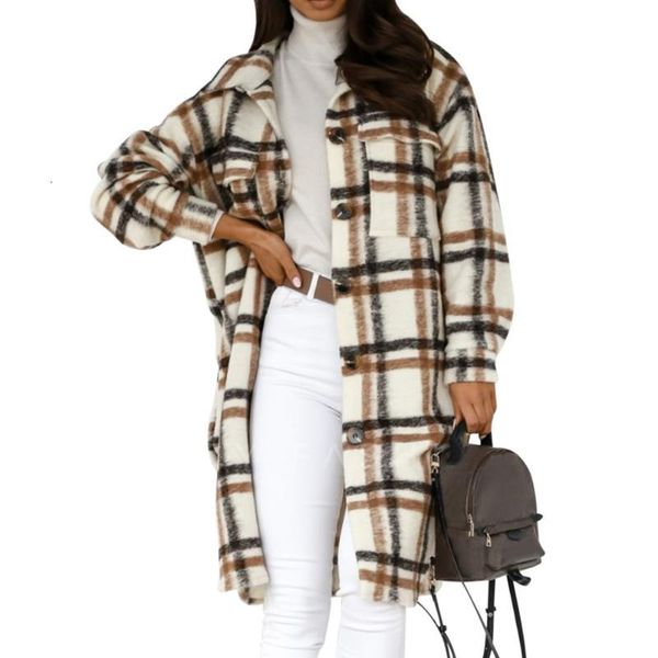 women's wool & blends coats winter checked jacket down overcoat warm plaid long coat oversize thick woolen female streetwear 8ji4, Black
women's wool & blends coats winter checked jacket down overcoat warm plaid long coat oversize thick woolen female streetwear 8ji4, Black