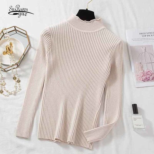 autumn and winter base sweater thick knitted jumper solid half-turtleneck wavy curl collar pullover sweaters 11786 210508, White;black
autumn and winter base sweater thick knitted jumper solid half-turtleneck wavy curl collar pullover sweaters 11786 210508, White;black