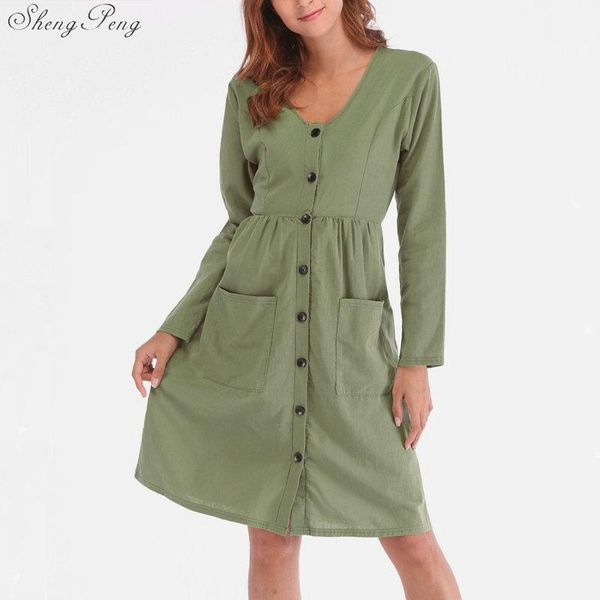 casual dresses 2021 spring women solid color cotton shirt brand dress female office lady clothes q499, Black;gray
casual dresses 2021 spring women solid color cotton shirt brand dress female office lady clothes q499, Black;gray