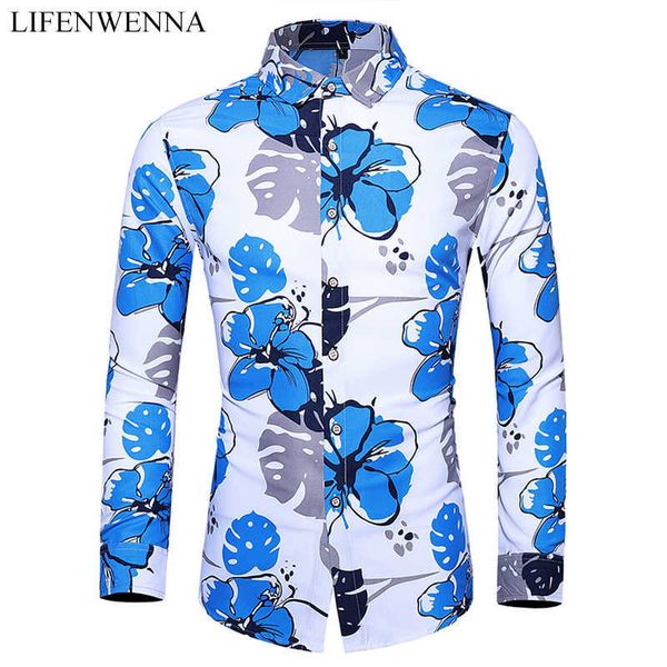 men's autumn shirt fashion flower printed long sleeve shirts men casual big size 5xl 6xl 7xl business social shirt male 210528, White;black
men's autumn shirt fashion flower printed long sleeve shirts men casual big size 5xl 6xl 7xl business social shirt male 210528, White;black
