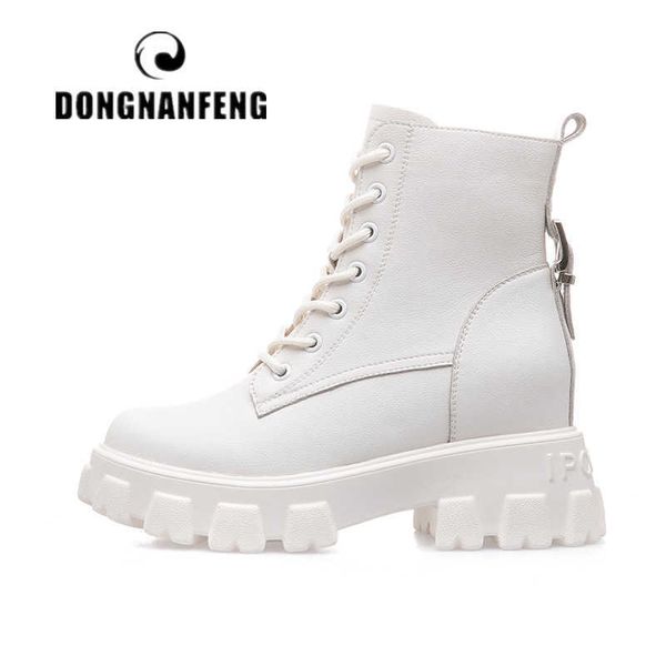 dongnanfeng women's female ladies genuine leather ankle boots shoes platform autumn increase lace up winter fur breathable 34-39 210911, Black 
dongnanfeng women's female ladies genuine leather ankle boots shoes platform autumn increase lace up winter fur breathable 34-39 210911, Black
