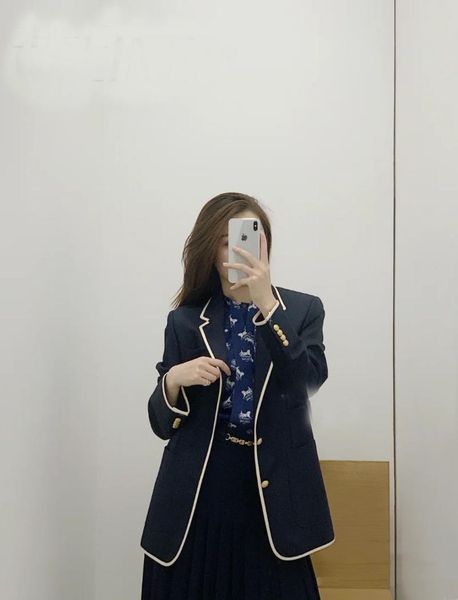 women's suits & blazers 2021fw autumn women blue patchwork blazer coat female fashion jacket gdnz 6.10, White;black
women's suits & blazers 2021fw autumn women blue patchwork blazer coat female fashion jacket gdnz 6.10, White;black