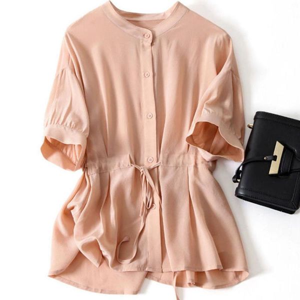 women's blouses & shirts french retro casual chiffon shirt female plus size 2021 summer style korean fashion drawstring waist round nec, White
women's blouses & shirts french retro casual chiffon shirt female plus size 2021 summer style korean fashion drawstring waist round nec, White