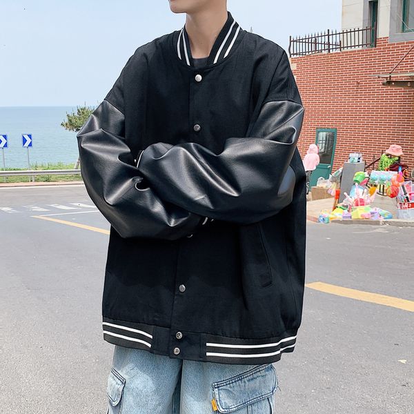 jackets men's 2021 autumn winter baseball stand collar stitched pu leather suit trendy printing loose et, Black;brown
jackets men's 2021 autumn winter baseball stand collar stitched pu leather suit trendy printing loose et, Black;brown