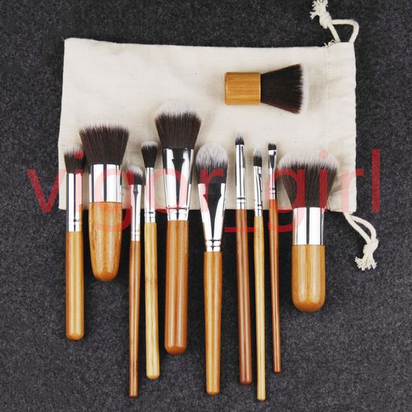 professional brushes 11pcs/lot bamboo handle makeup brush 11pcs make up tools set cosmetics kits with a burlap bag
professional brushes 11pcs/lot bamboo handle makeup brush 11pcs make up tools set cosmetics kits with a burlap bag