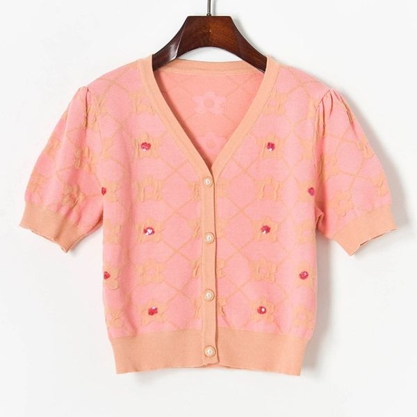 sequins floral puff sleeve v-neck blouses women short sleeve knitting cardigan elegant sweet kawaii temperament woman 210525, White;black
sequins floral puff sleeve v-neck blouses women short sleeve knitting cardigan elegant sweet kawaii temperament woman 210525, White;black