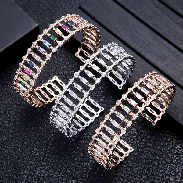 bangles bracelet women's wide opening c-shaped micro inlaid with color zircon ornaments, hollow out exaggerated hand ornaments, Black
bangles bracelet women's wide opening c-shaped micro inlaid with color zircon ornaments, hollow out exaggerated hand ornaments, Black