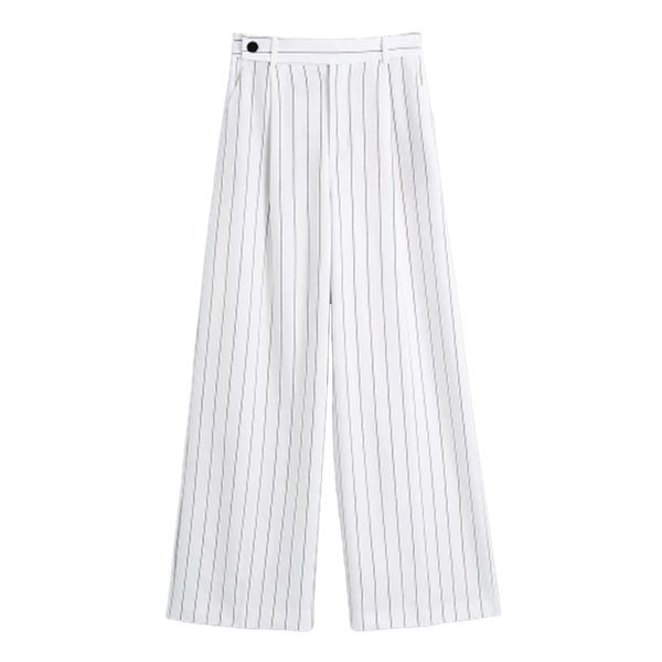 bbwm women fashion office wear side pockets straight stripe pants vintage high waist zipper fly female trousers mujer 210520, Black;white
bbwm women fashion office wear side pockets straight stripe pants vintage high waist zipper fly female trousers mujer 210520, Black;white