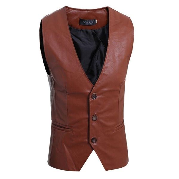 men's vests suit vest brown wedding business jacket casual slim, Black;white