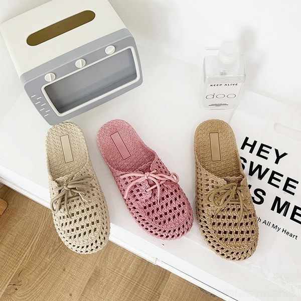 l7ws 2020hollow baotou half for women's leisure wear lace up hole shoesbreathable slipperspericardial slippers indoor soft sol, Black
l7ws 2020hollow baotou half for women's leisure wear lace up hole shoesbreathable slipperspericardial slippers indoor soft sol, Black