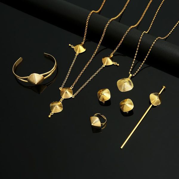 earrings & necklace ethiopian eritrean gold color jewelry sets with hair accessories for african bridal wedding, Silver
earrings & necklace ethiopian eritrean gold color jewelry sets with hair accessories for african bridal wedding, Silver