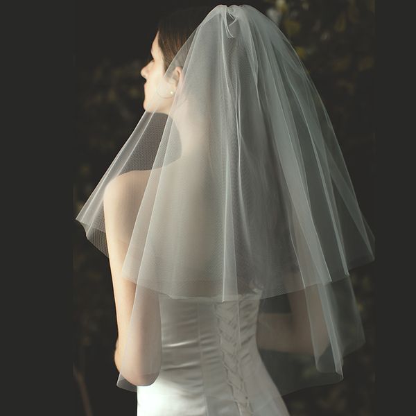 v707 classical elbow length marriage bridal veil two-layer soft tulle naturalcut edge white wedding bride headdress with hair comb, Black
v707 classical elbow length marriage bridal veil two-layer soft tulle naturalcut edge white wedding bride headdress with hair comb, Black